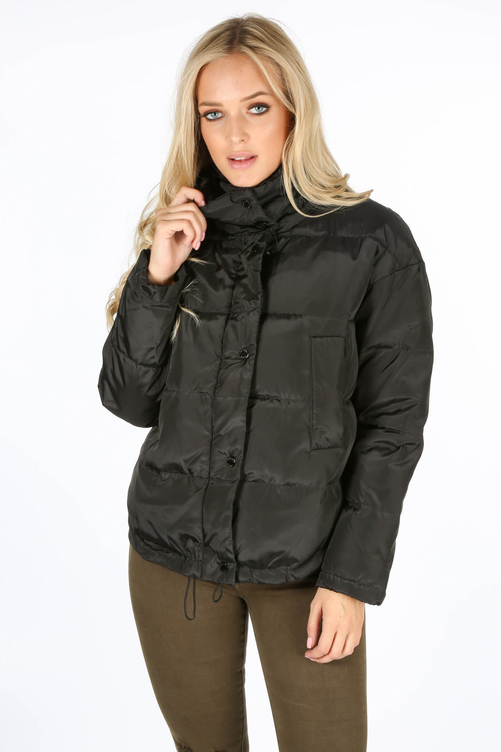 Black Padded Bomber Jacket | Dressed in Lucy