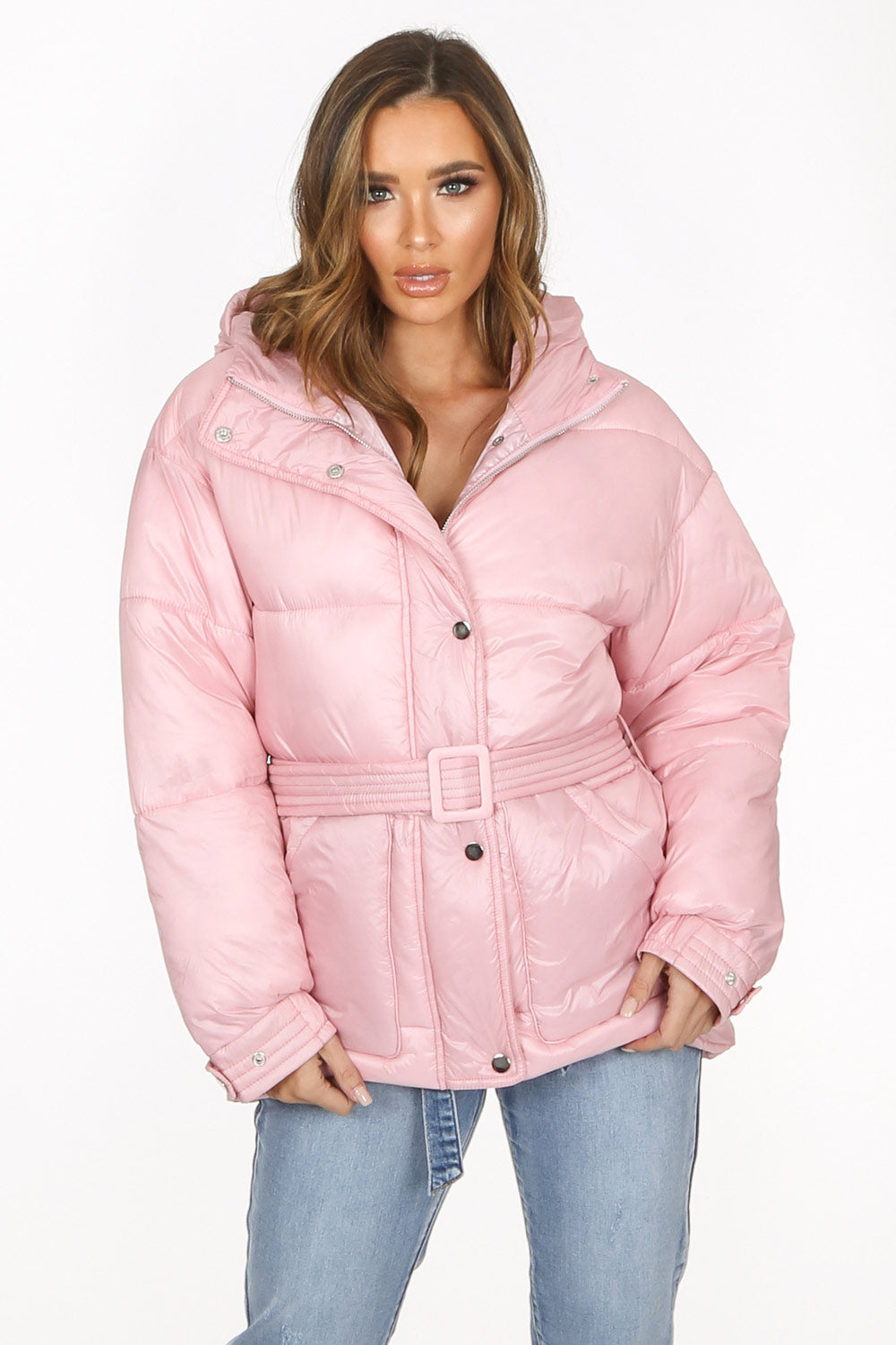 Pink Quilted Belted Puffer Jacket | Dressed in Lucy