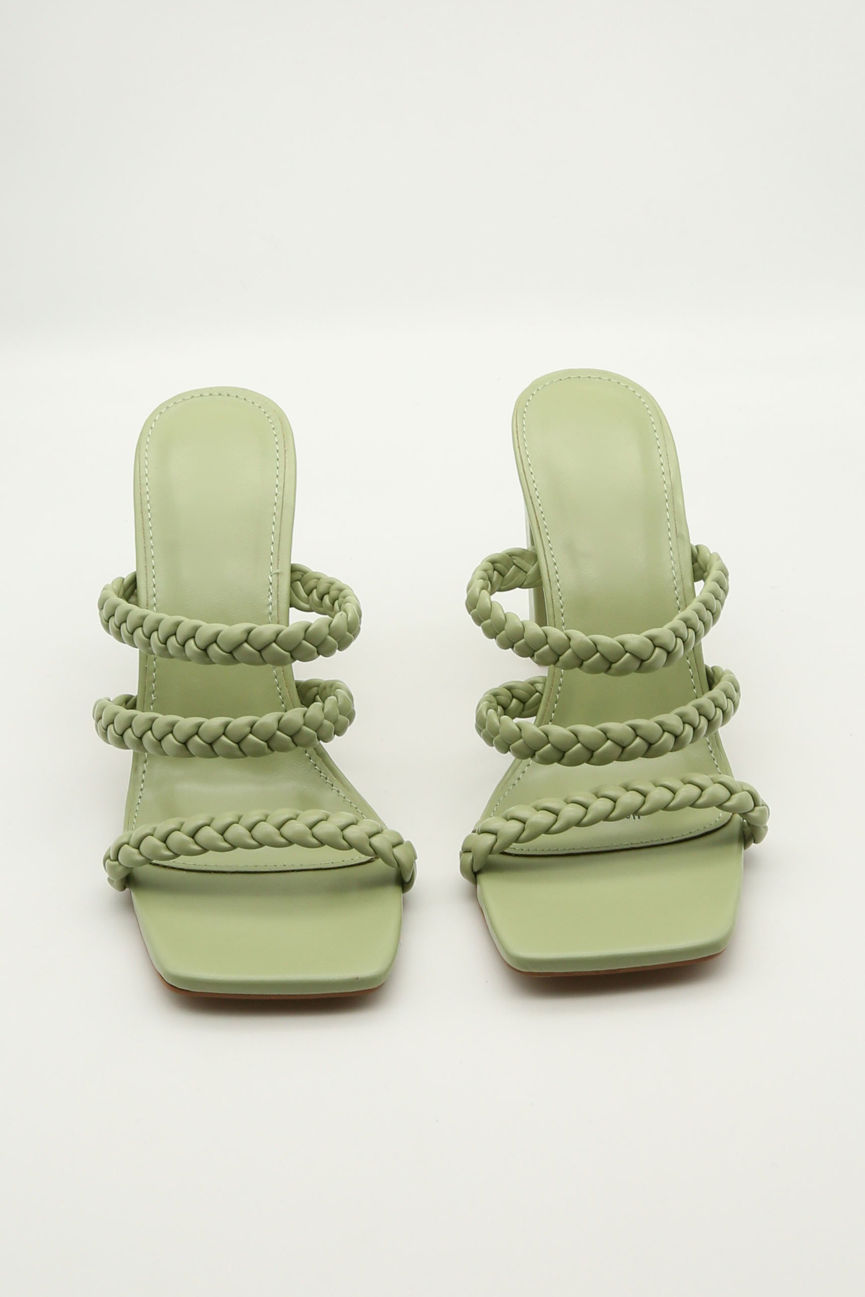 Lime Green Plated Block Heeled Mules | Dressed in Lucy