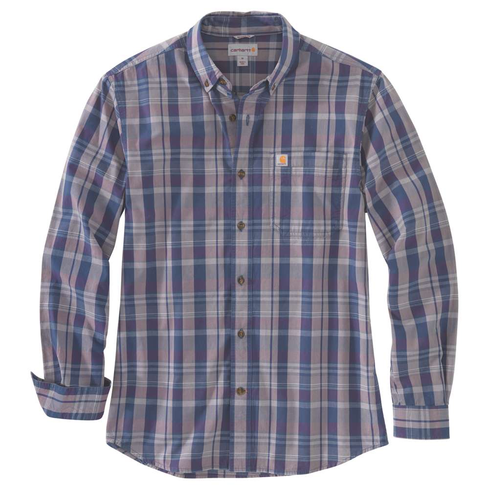 Carhartt Men's Relaxed Fit Cotton Button-Down Long Sleeve Plaid Shirt ...