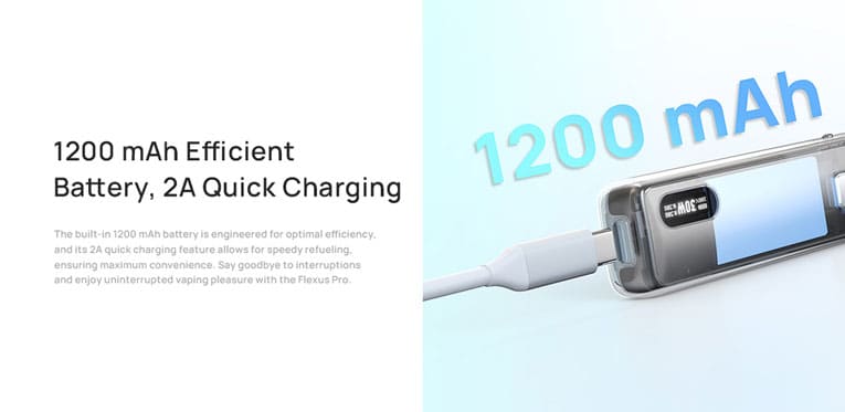 Device being charge via type-c charging cable with illustration "1200mAh".