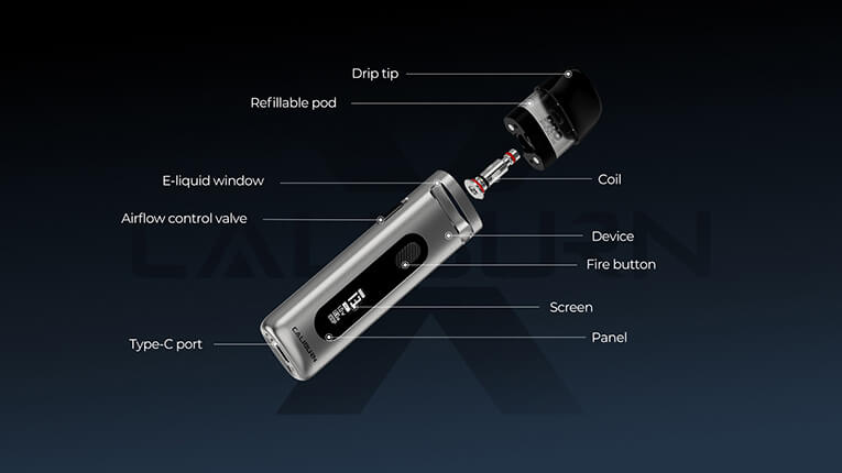 Caliburn X Pod Kit - Product Breakdown