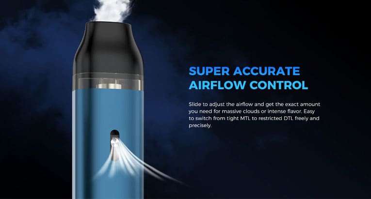 Adjustable airflow control on Feelin A1 device.