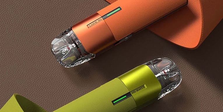 Description banner showcasing the Luxe Q2 pod kit in orange and green colours.