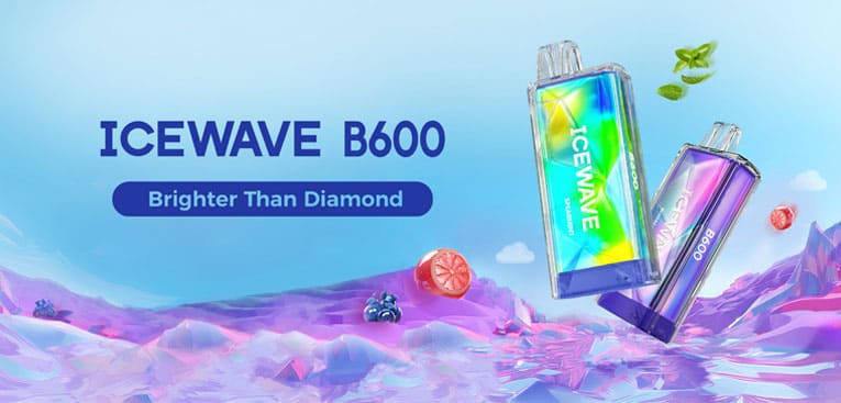 Description banner for Icewave B600 disposable vape.