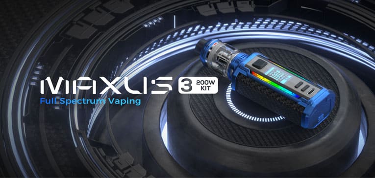 Description banner for Maxus 3 vape kit.