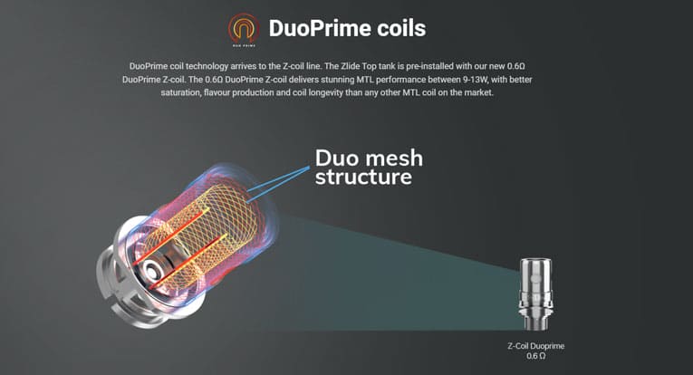 The 0.6ohm welcomes the latest DuoPrime Z coil technology.