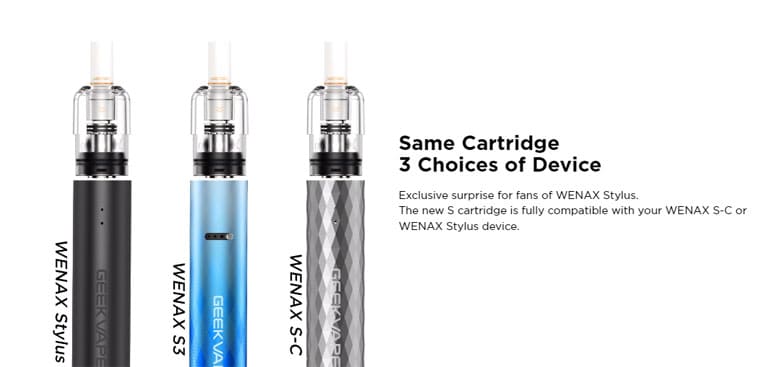 Geekvape S pod compatibility with Wenax vape kits.