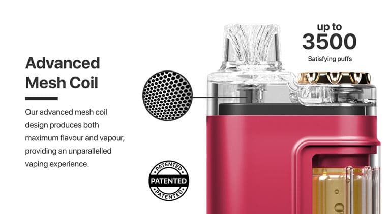 Advanced mesh coil design produces maximum flavour and vapour for the perfect vaping experience.