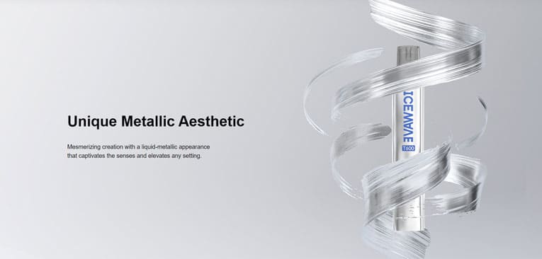 Unique metallic aesthetic design on T600 disposable vape.