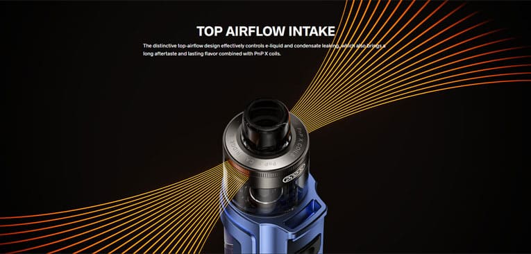 PnP X pod highlighting top airflow intake that offers adjustable airflow.