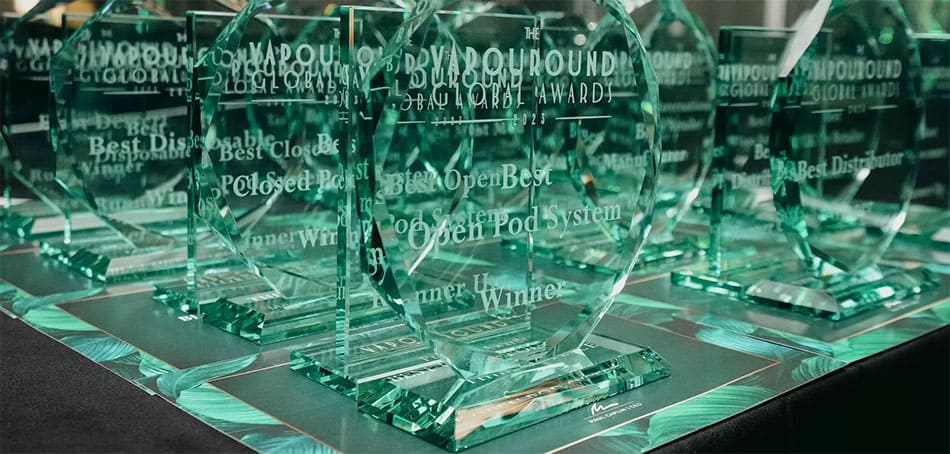 Photo of Trophies at Vapouround Awards 2023