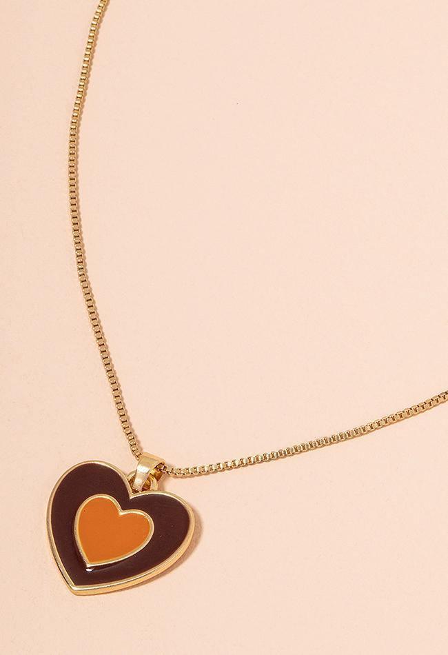 Gradient Heart-shaped Pendant Necklace