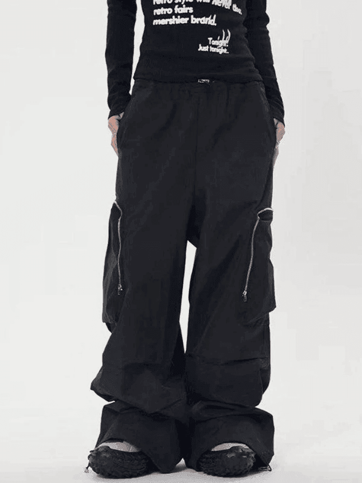 Ruched Zip Pocket Cargo Pants