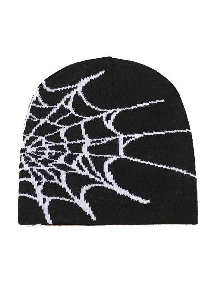 Spider Web Print Beanie Hat