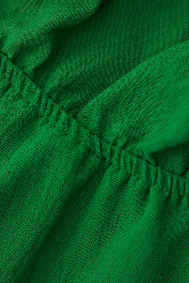 2023 V-neck Puff Sleeve Mini Dress Green S in Mini Dresses Online Store ...