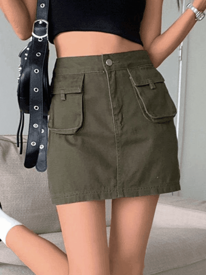 Vintage Flip Pocket Cargo Skirt