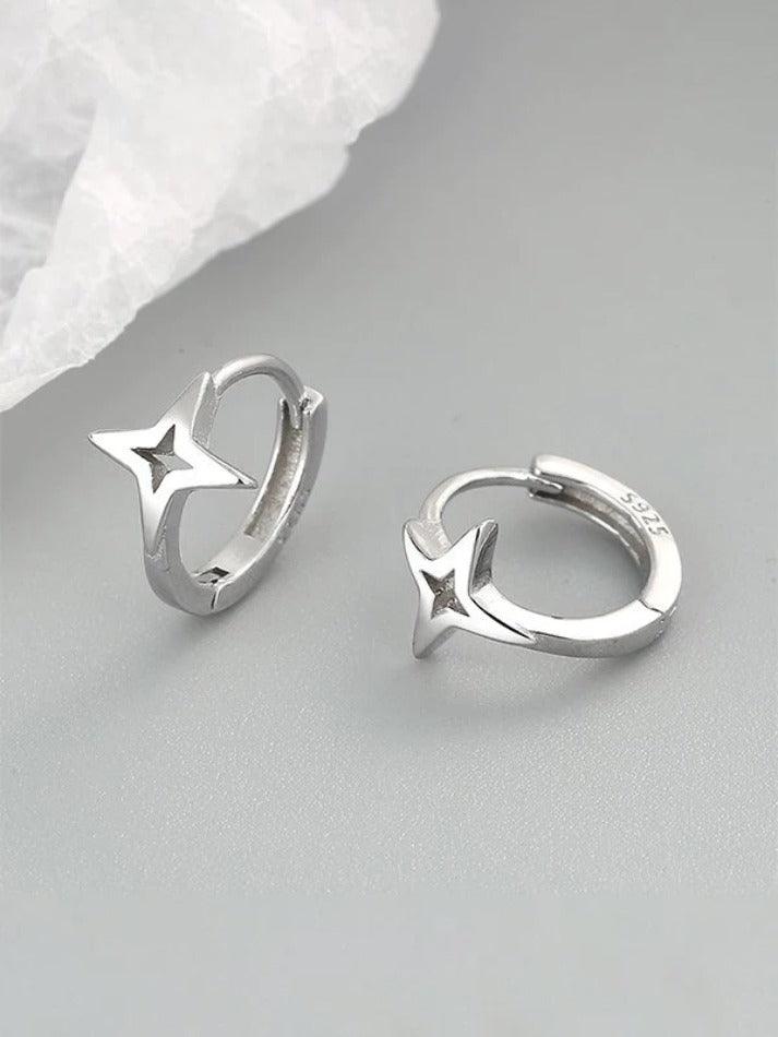 Hollow Out Star Hoop Earrings