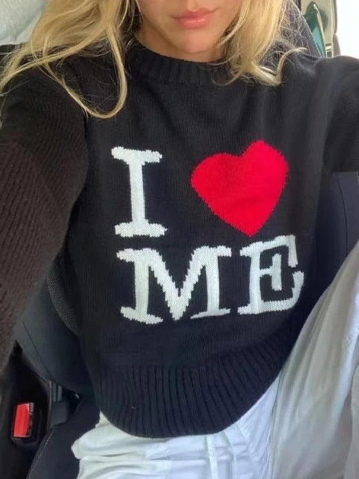 Love Me Black Pullover Sweater