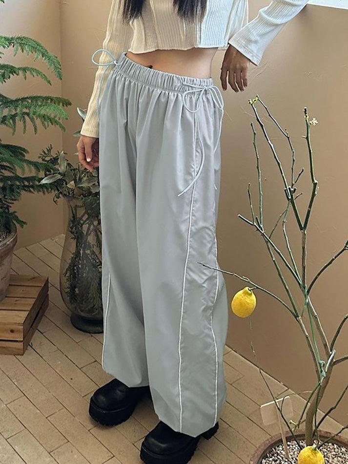 Low Rise Striped Loose-Fit Wide-Leg Sweatpants