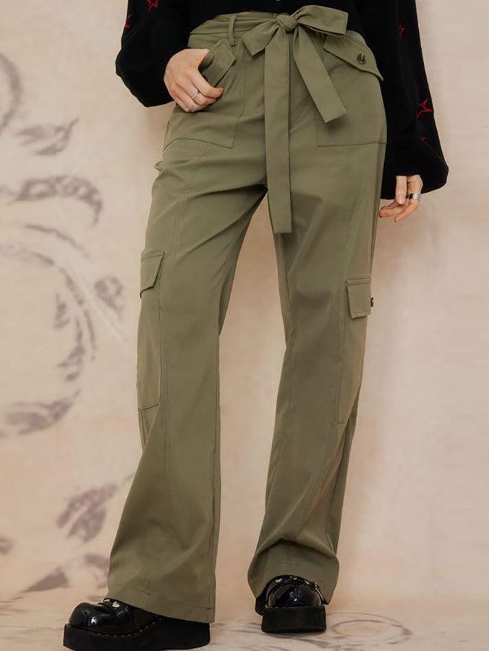 Low Waist Pocket Straight-Fit Cargo Pants