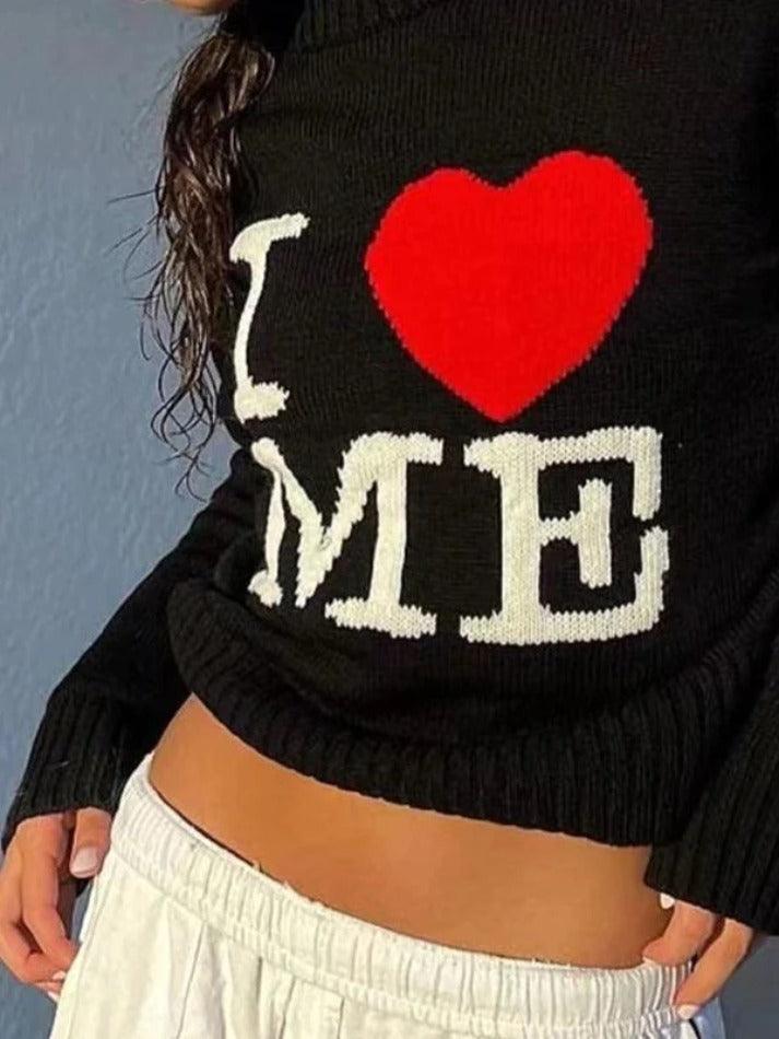 Love Me Black Pullover Sweater