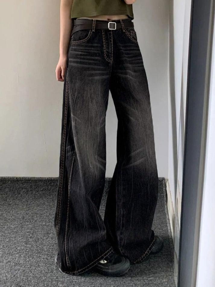 Washed High Waist Boyfriend Jeans