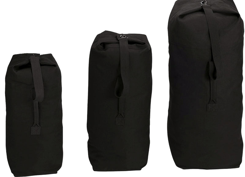 black canvas duffle bag