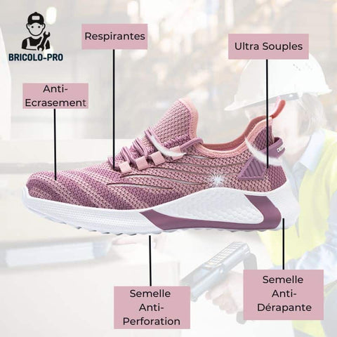 Chaussures de Sécurité Pour Femme Rose