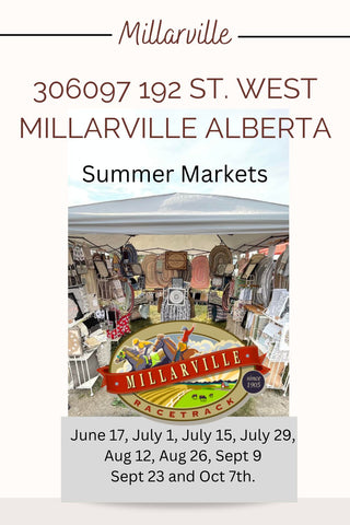 Home Stitchery Decor announcing dates they will be at the Millarville Farmers Market in 2023