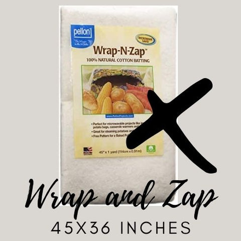  Pellon, Natural Wrap-N-Zap Cotton Quilt Batting, 45 by 36-Inch,  2 Pack