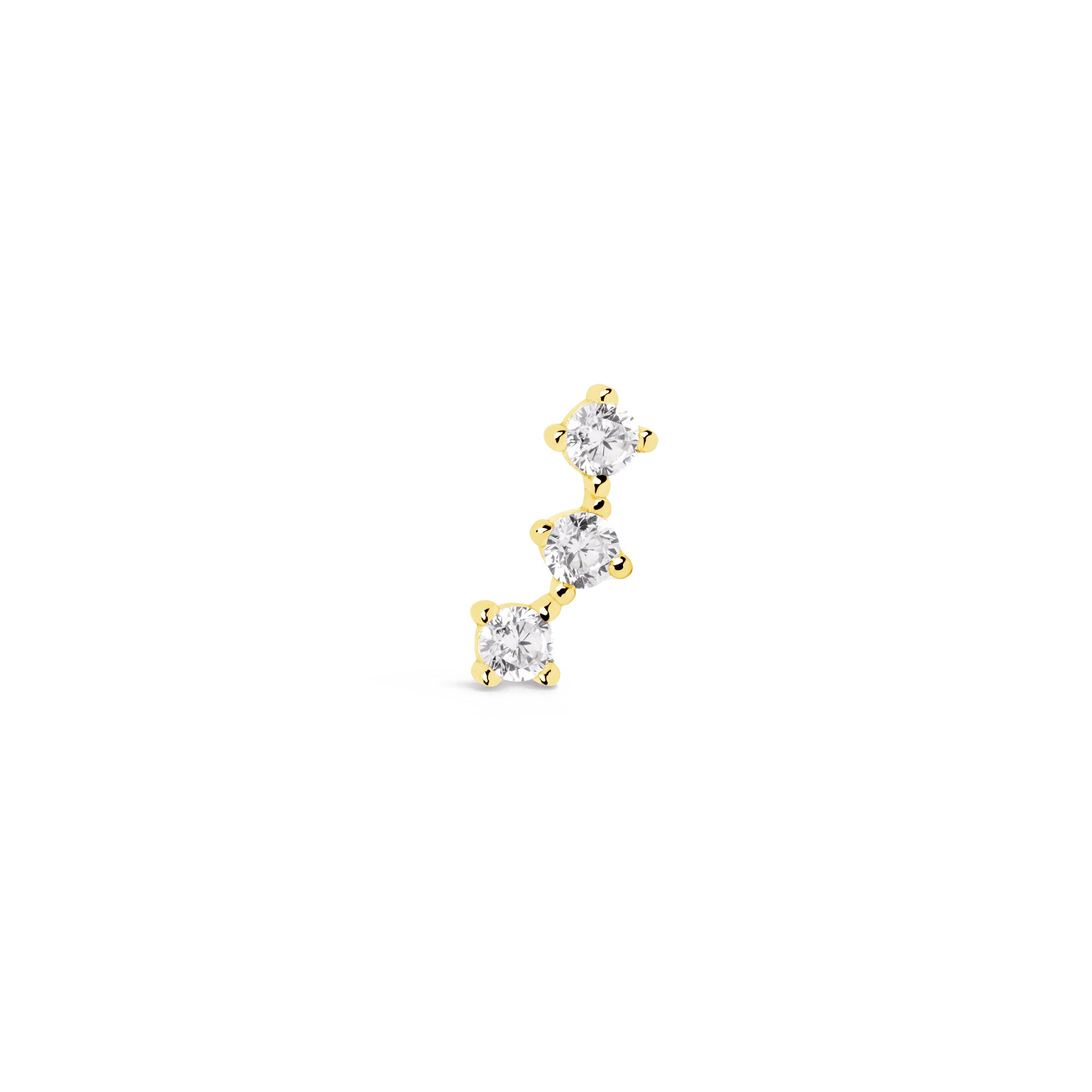 Triple Spark Gold Earring- Singularu