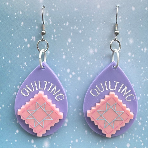 Quilt Jewelry Purple Ohio Star Quilt Earrings Polymer Clay Quilter's Gift -  Etsy
