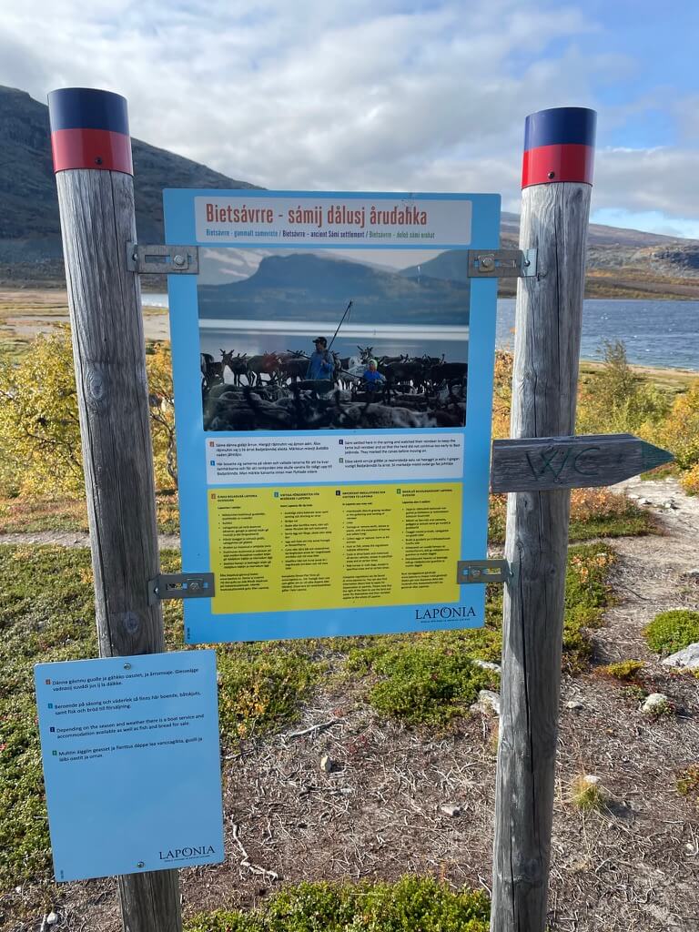 A sign in Swedish Lapland