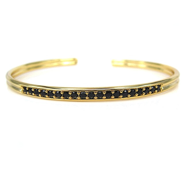 Cuff Bangle in Gold Black – Vocete