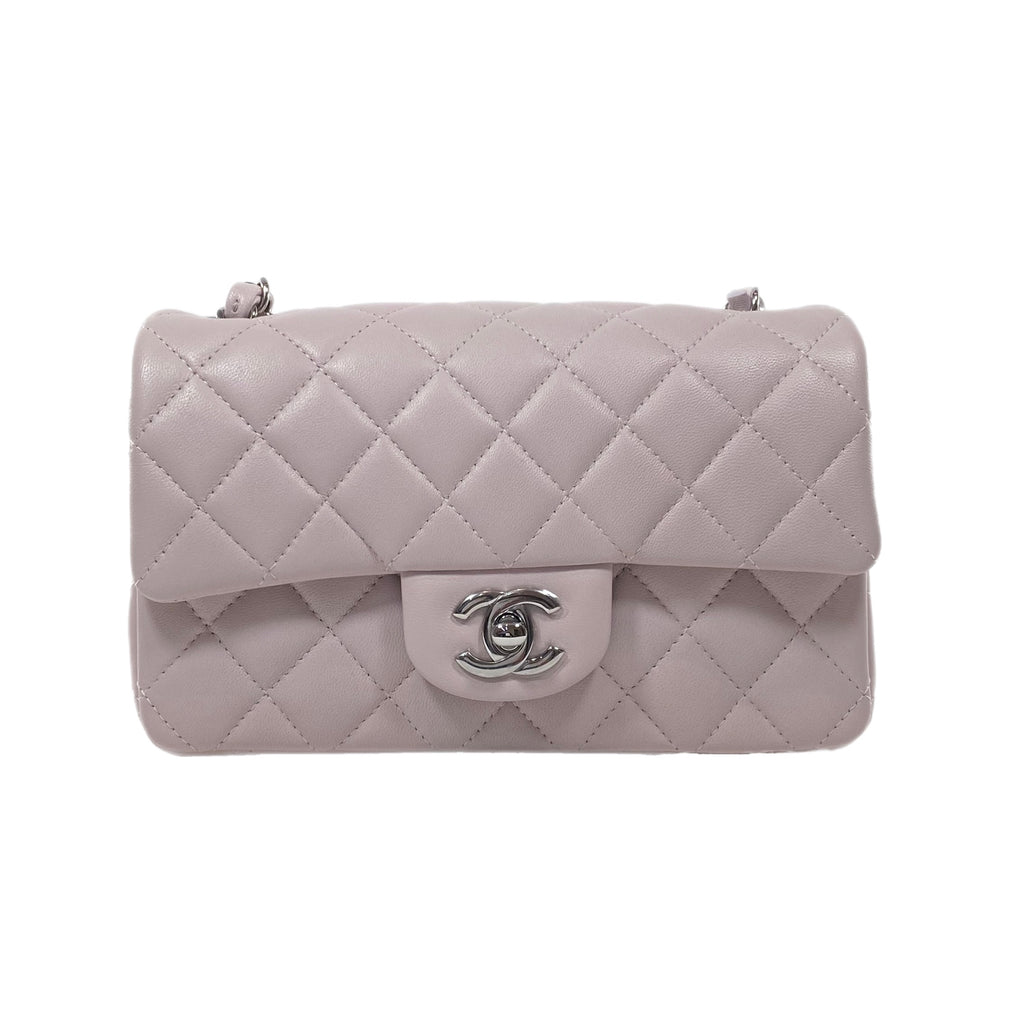 Chanel Pink Mini Classic Lambskin Rectangular Single Flap Leather  ref.997643 - Joli Closet