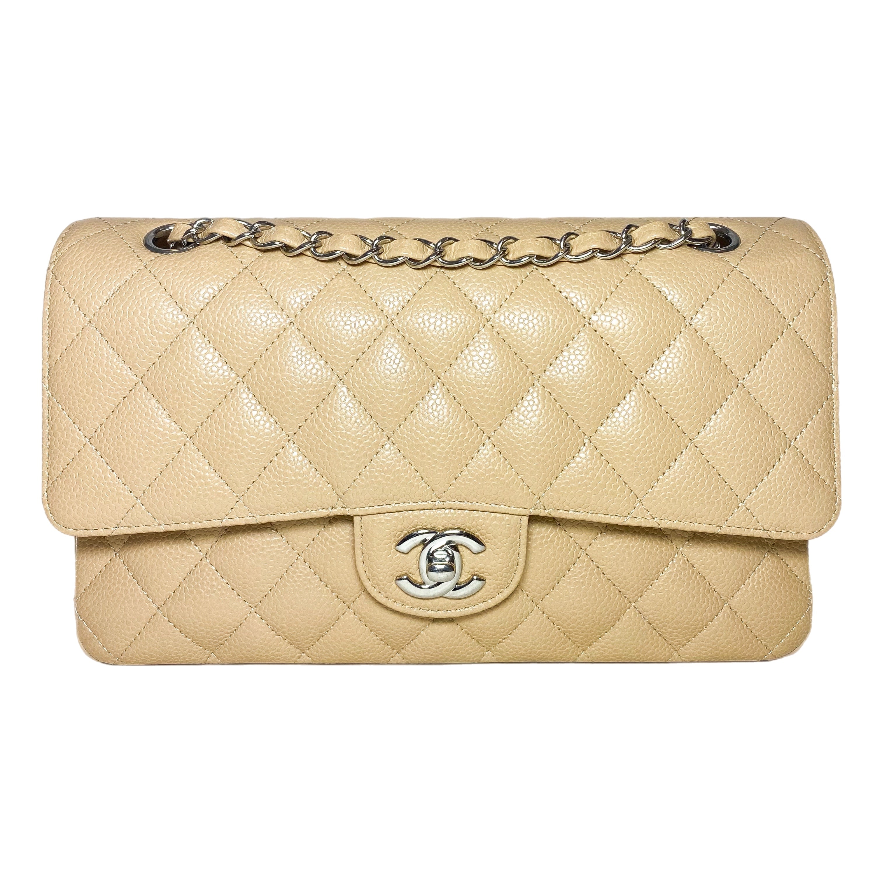 image of Chanel Beige Medium Classic Flap Bag