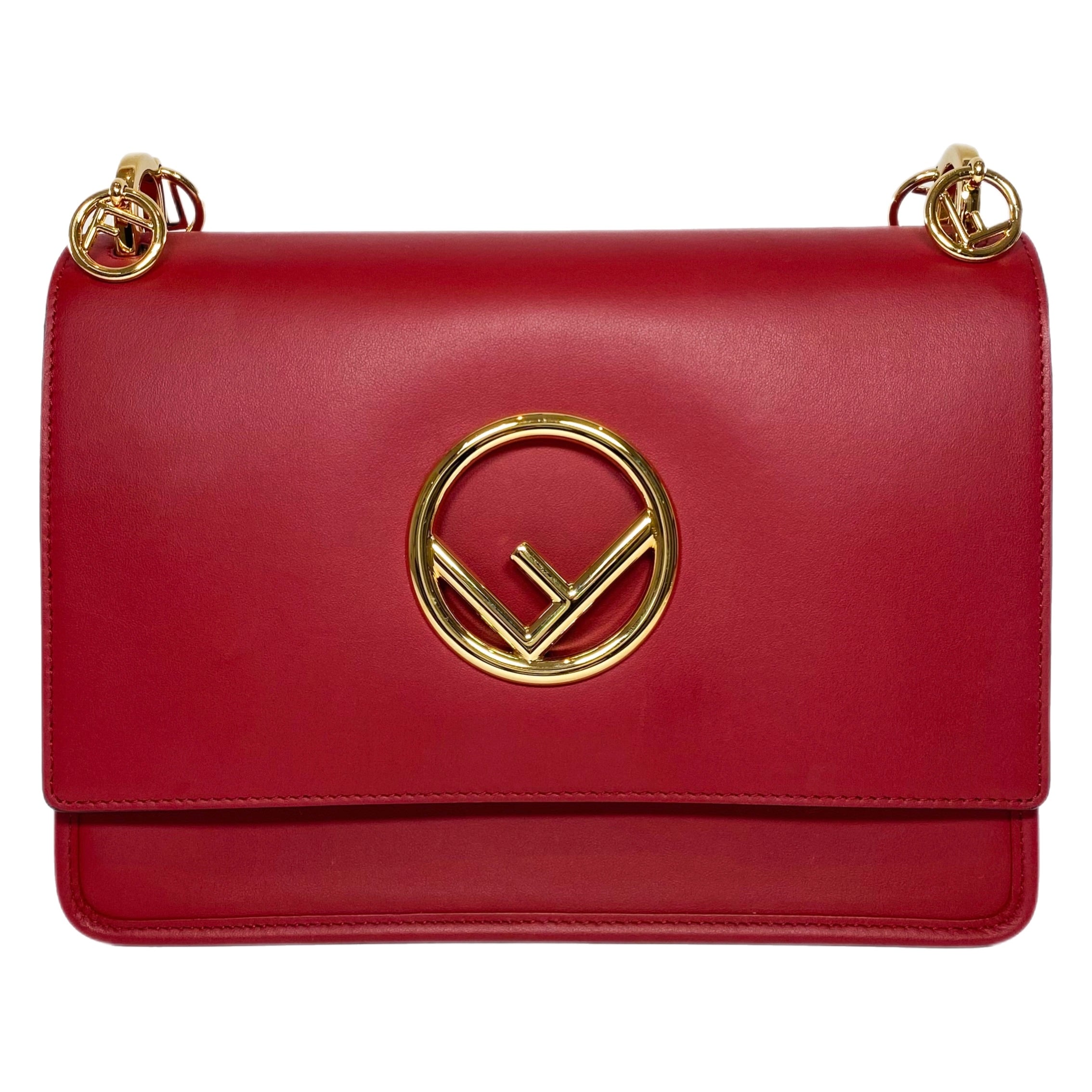 image of Fendi Red Kan I F Logo Shoulder Bag