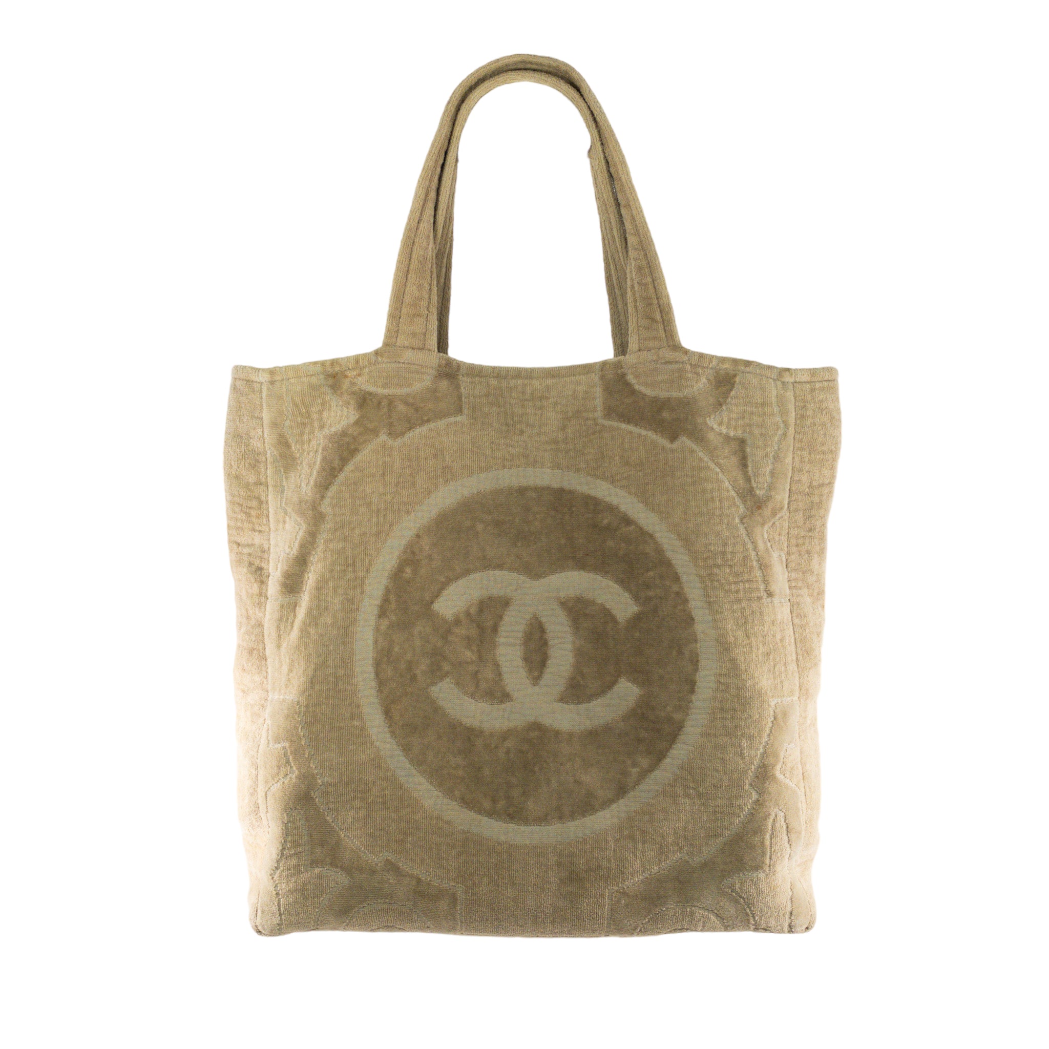 Chanel 22K Beach Bag with Towel BlackEcru