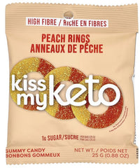 Kiss My Keto, Gluten Free, Vegan, Non GMO, Gummy Candy, Peach Rings, 25 g