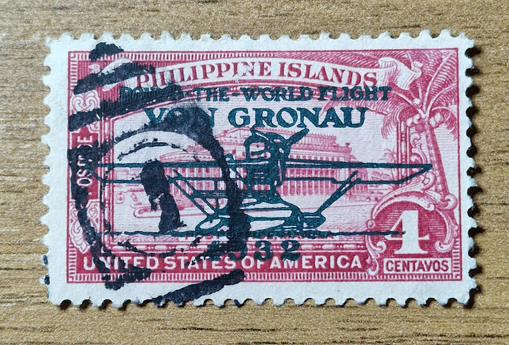 Philippines Stamp 1932. Post Office, Manilla; Overprinted: Round-The-World  Flight Von Gronau. Sc: PH: C30. Used. – StampsPhilately