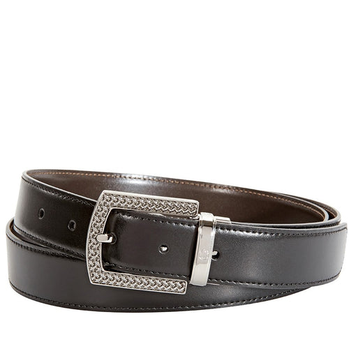 Montblanc Men's Black & Brown Reversible Leather Belt