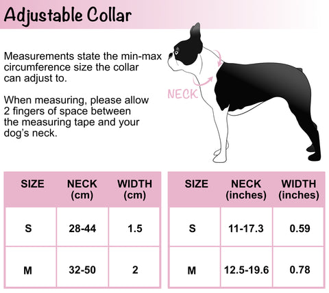 PUPPERZ Adjustable Collar Size Chart