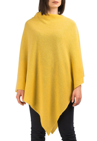 Poncho puro cashmere giallo