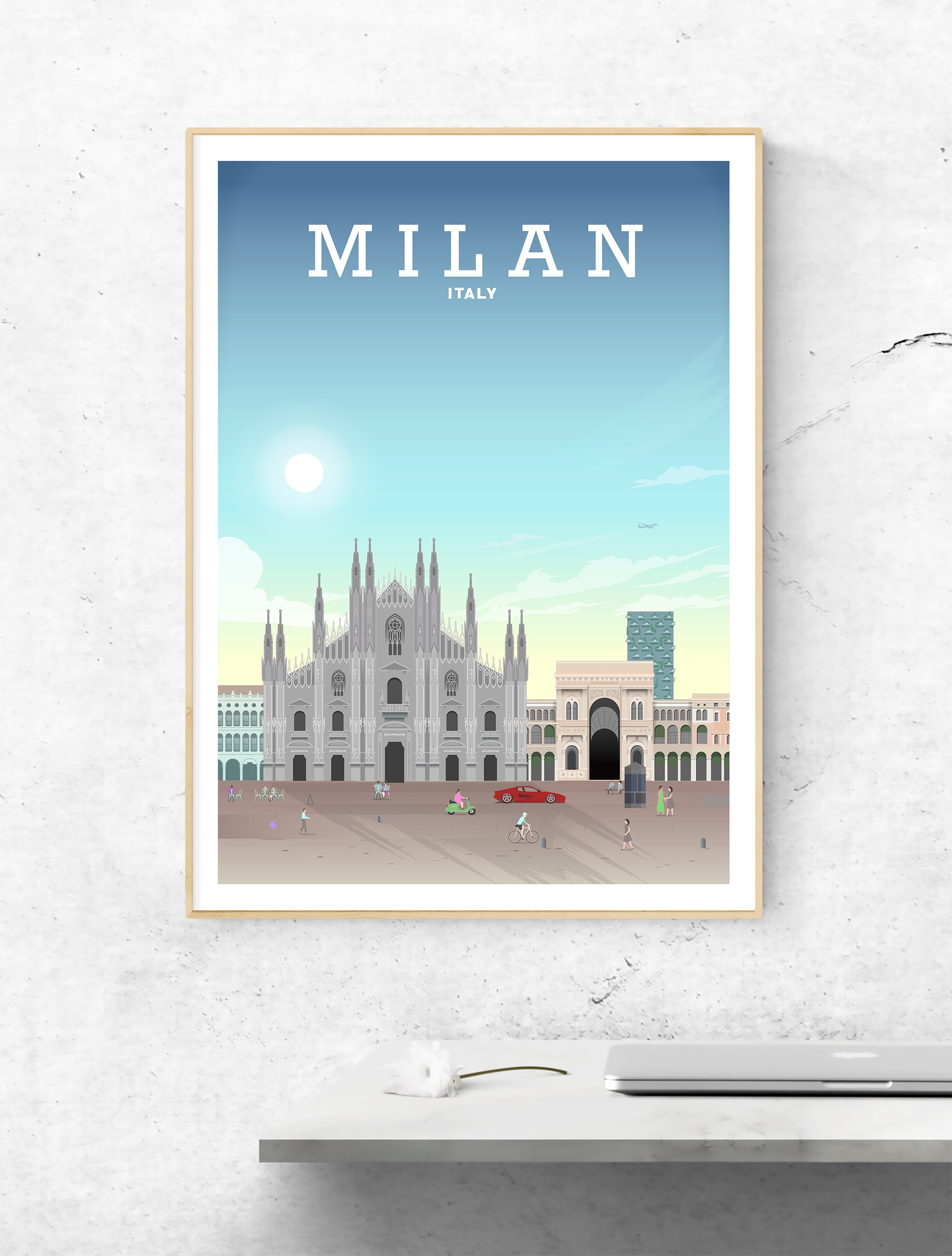 Milan Print, Milan Travel Poster, Milan Italy Art – Hill View Prints