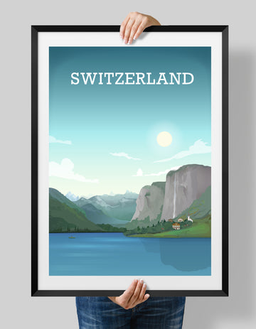 Prints View Hill Bled Print – Slovenia Poster, Bled Lake Lake