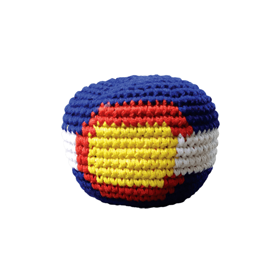 Footbag - Colorado Flag Pocket Disc | Handmade, Fair Trade, Crochet, Knit, Cloth Toys, Indoor, Outdoor Games, Party, Backyard Games, Sports, Beach Lake Toys