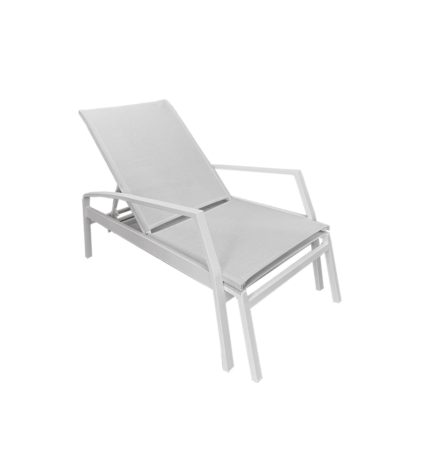 grey and white sun lounger