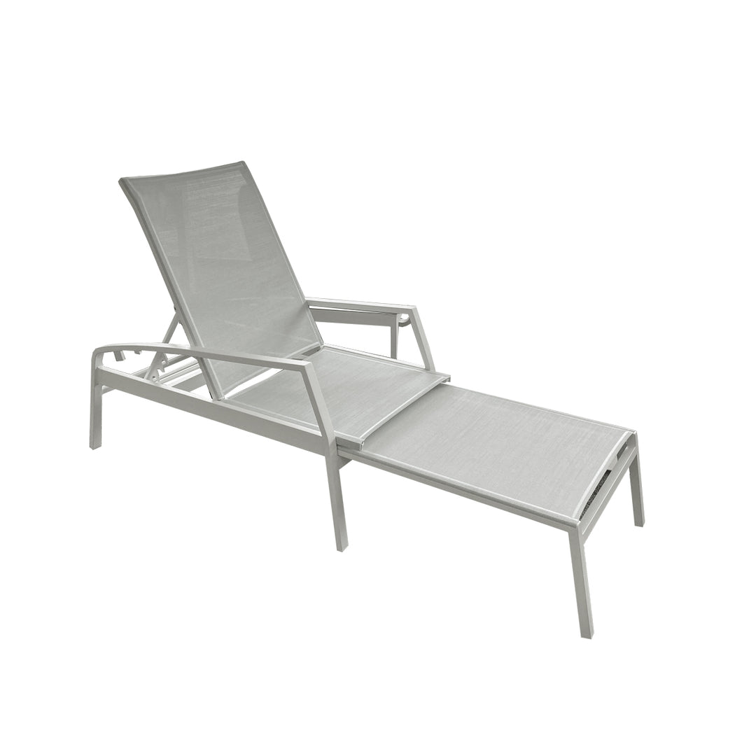 grey and white sun lounger