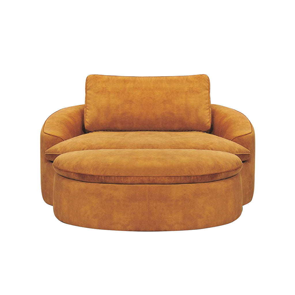 hutch lounge chair ottoman  urban sofa gold fabric